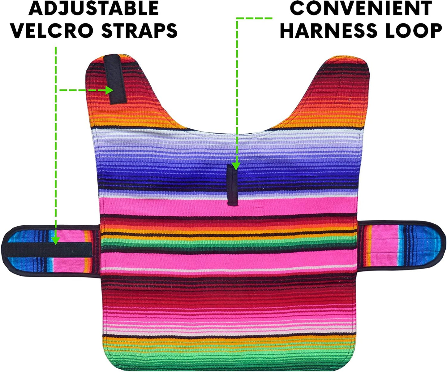Dog Clothes - Handmade Dog Poncho from Authentic Mexican Blanket by (Pink, Small)