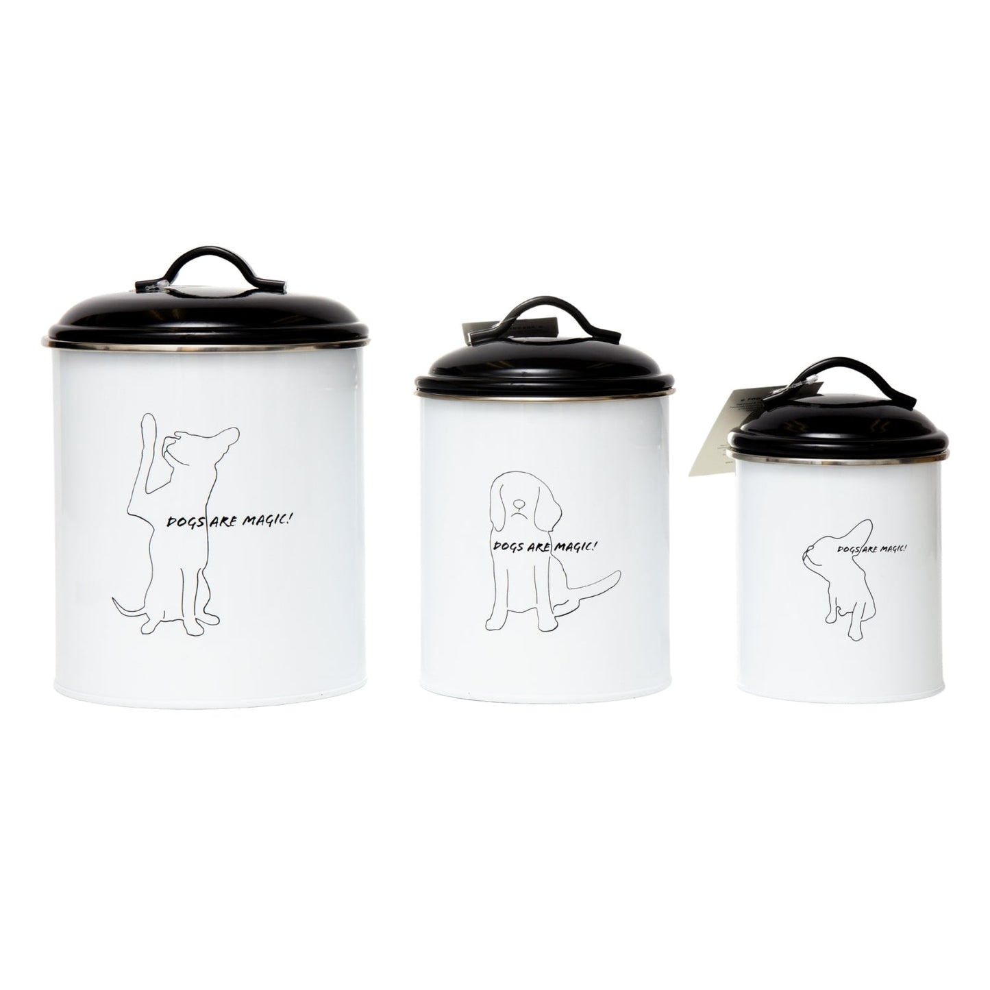 Set of 3 Pet Treat Storage Canisters