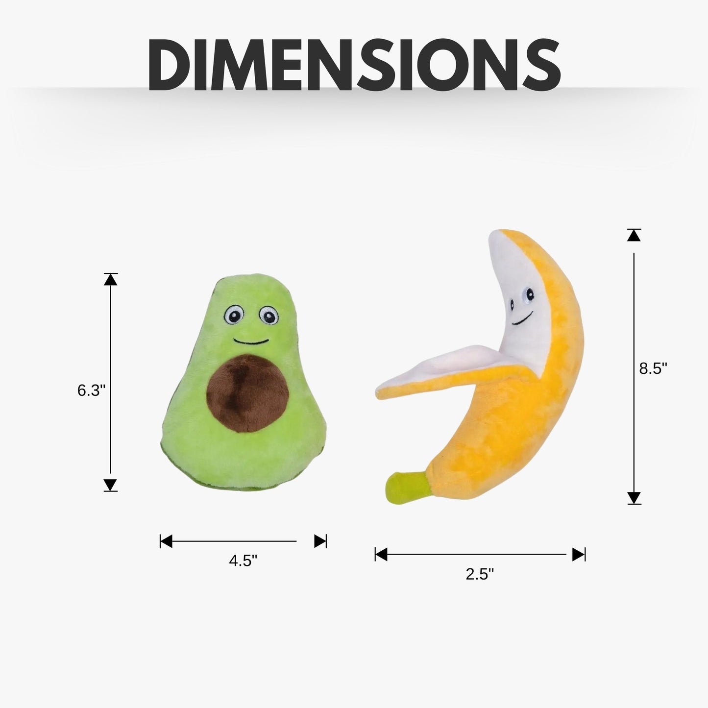 Avocado & Banana Plush Dog Toy Gift Set