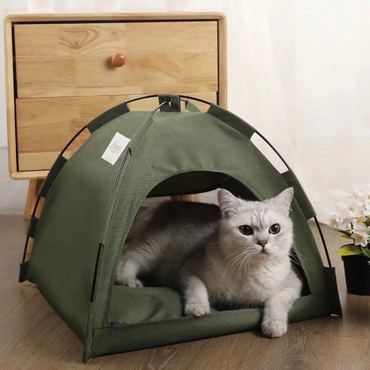 Cat Tent for Indoor Outdoor Cats, Kitten Bed,Cat Cave Bed,Warm Enclosed Covered Cat Tent,Outdoor Cave Bed House for Cats,Puppy or Pets( 15.8 X 15.8 X 13.8)