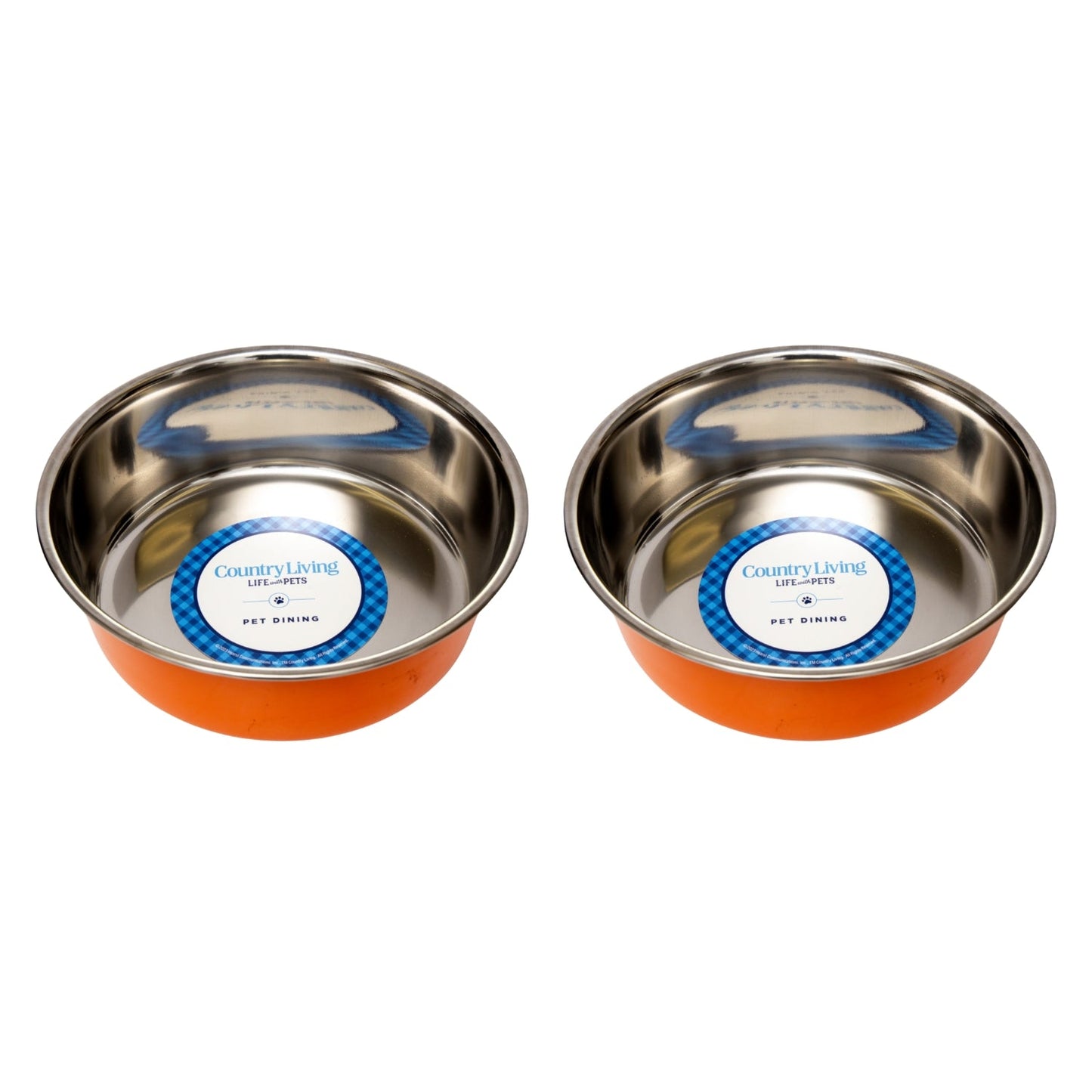 Set of 2 Heavy Gauge Stainless Steel Pet Bowls