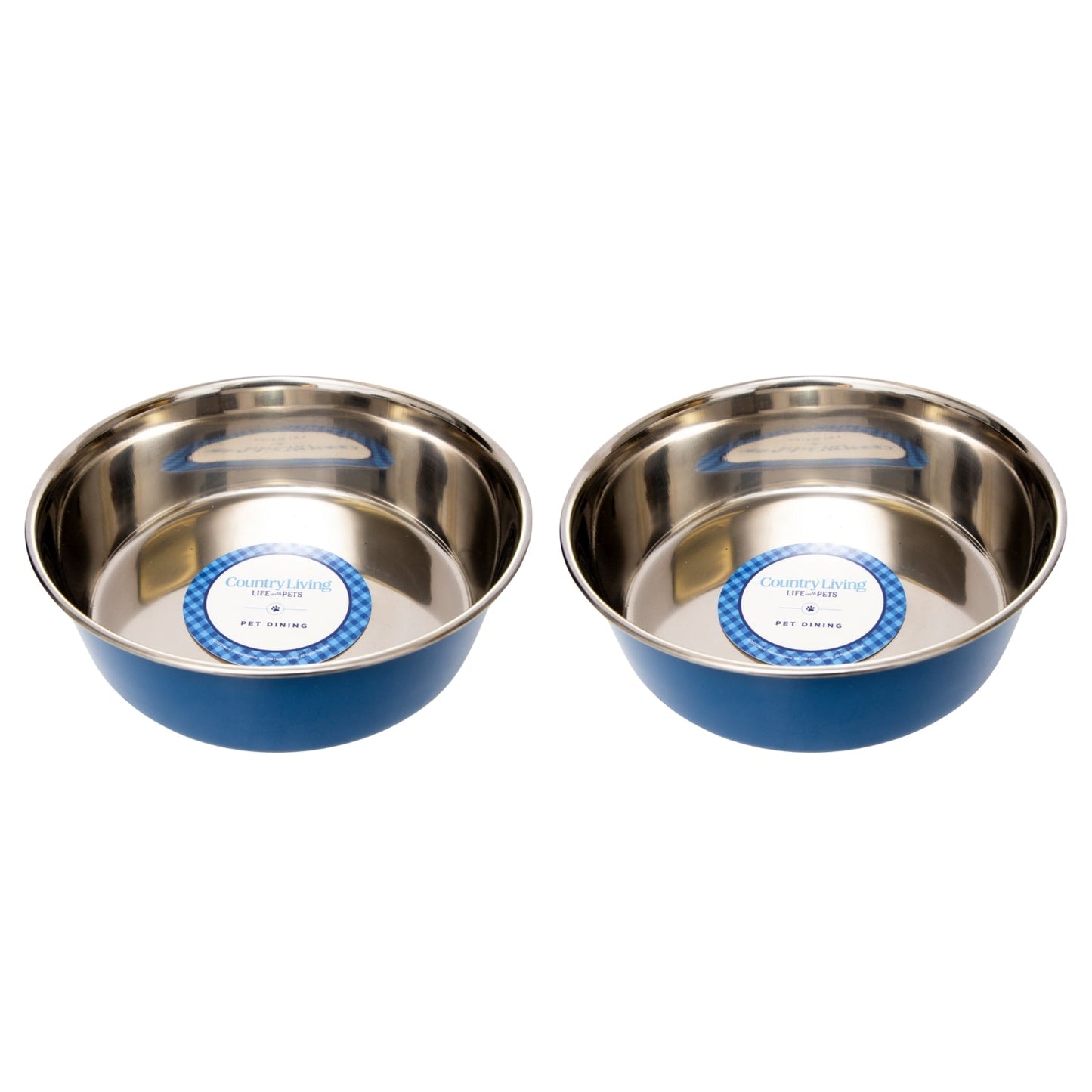 Set of 2 Heavy Gauge Stainless Steel Pet Bowls