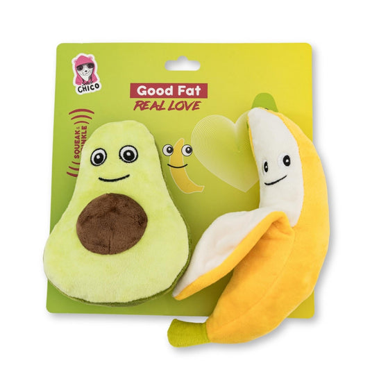 Avocado & Banana Plush Dog Toy Gift Set
