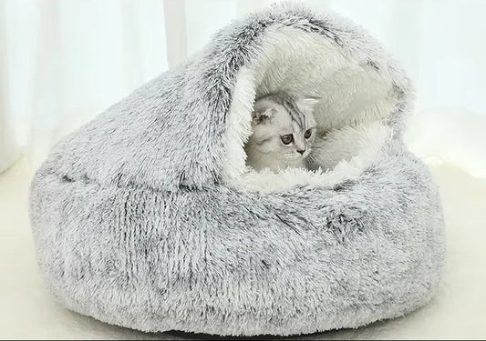 Winter Plush Pet Cat Bed round Cat Cushion Cat House 2 in 1 Warm Cats Basket Pet Sleep Bag Kitten Nest Kennel for Small Dog Cats