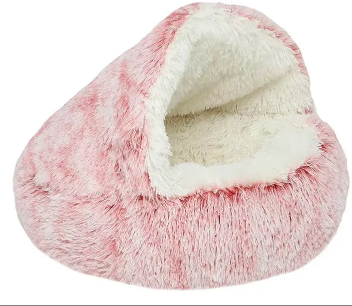 Winter Plush Pet Cat Bed round Cat Cushion Cat House 2 in 1 Warm Cats Basket Pet Sleep Bag Kitten Nest Kennel for Small Dog Cats