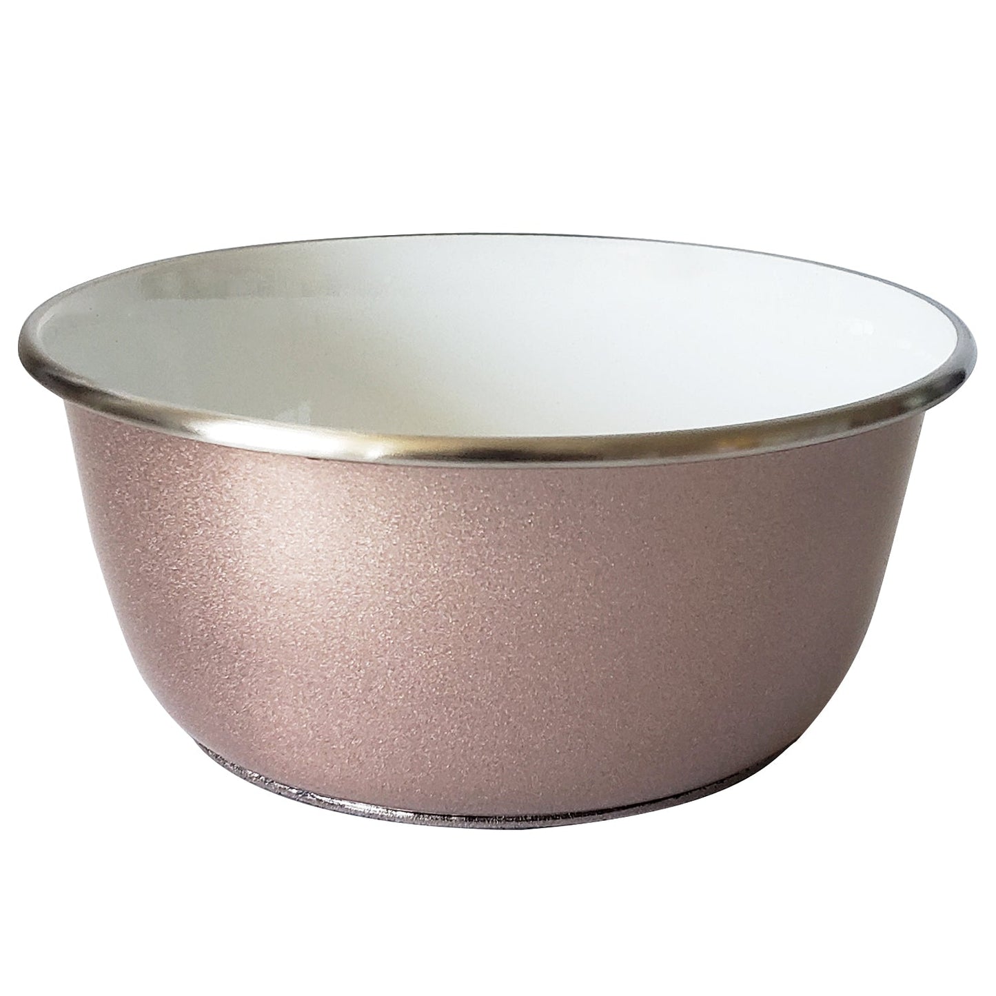 Deep Dog Bowl with Paw Print Design – Stainless Steel/Rose Gold