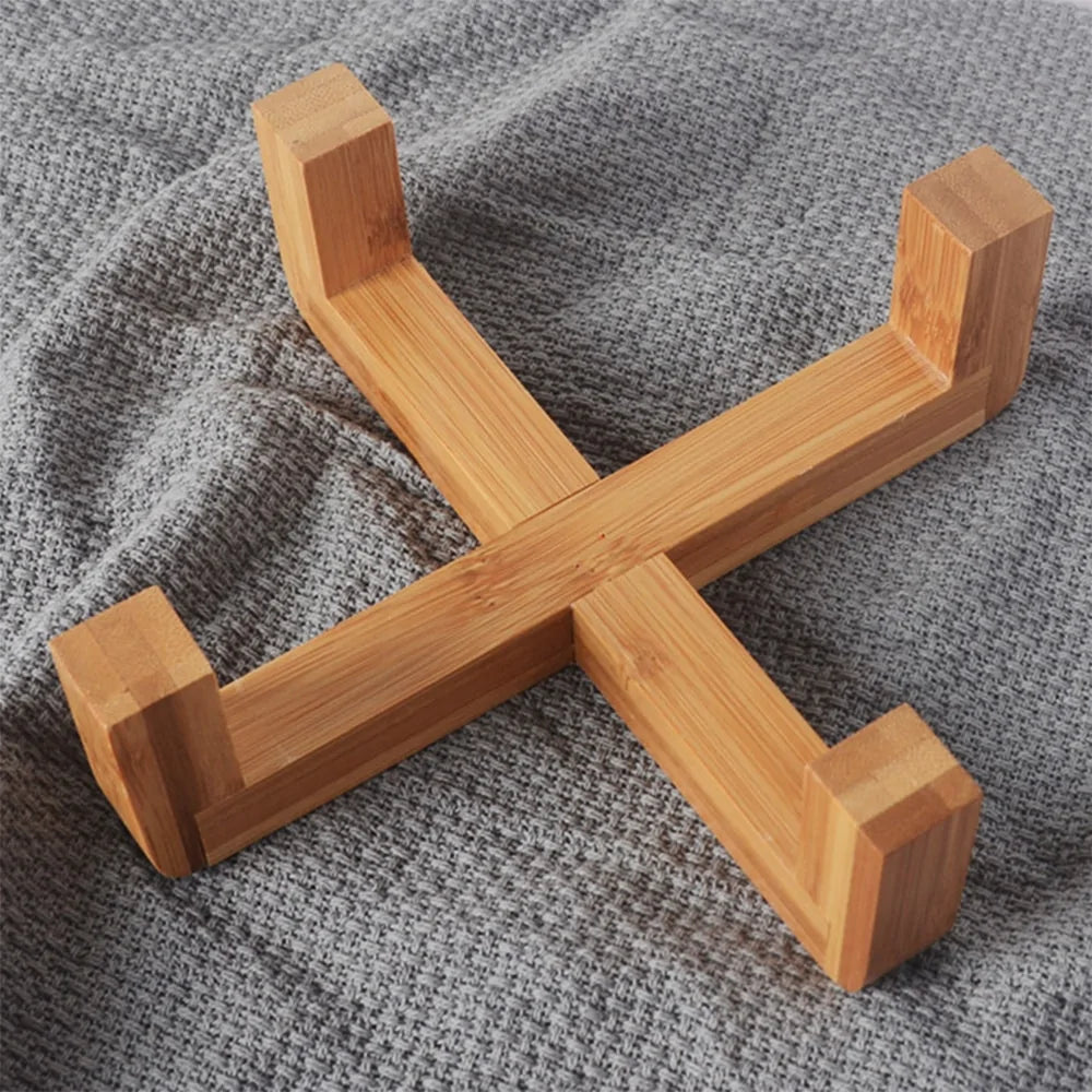 Ceramic Raised Pet Bowl w/ Wood Stand