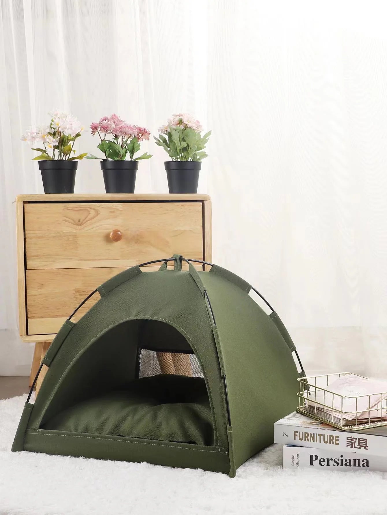 Cat Tent for Indoor Outdoor Cats, Kitten Bed,Cat Cave Bed,Warm Enclosed Covered Cat Tent,Outdoor Cave Bed House for Cats,Puppy or Pets( 15.8 X 15.8 X 13.8)