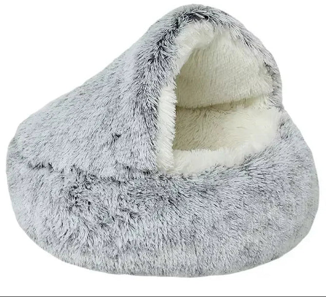 Winter Plush Pet Cat Bed round Cat Cushion Cat House 2 in 1 Warm Cats Basket Pet Sleep Bag Kitten Nest Kennel for Small Dog Cats