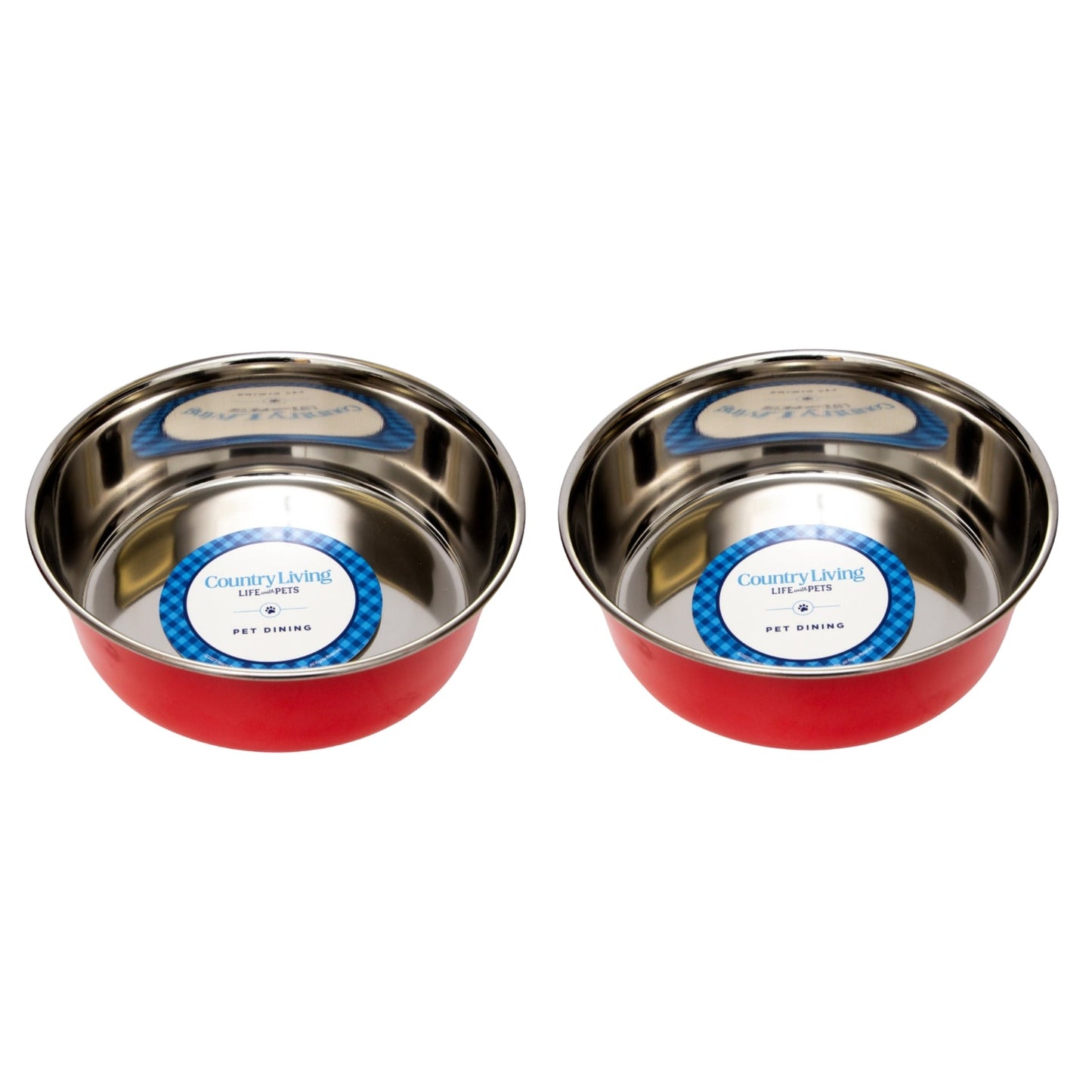 Set of 2 Heavy Gauge Stainless Steel Pet Bowls